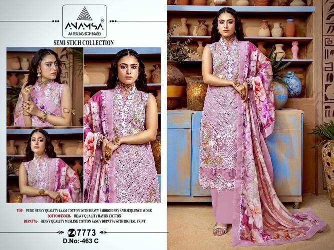 Anamsa 463 A To D Embroidery Jam Cotton Pakistani Suits Wholesale Price In Surat